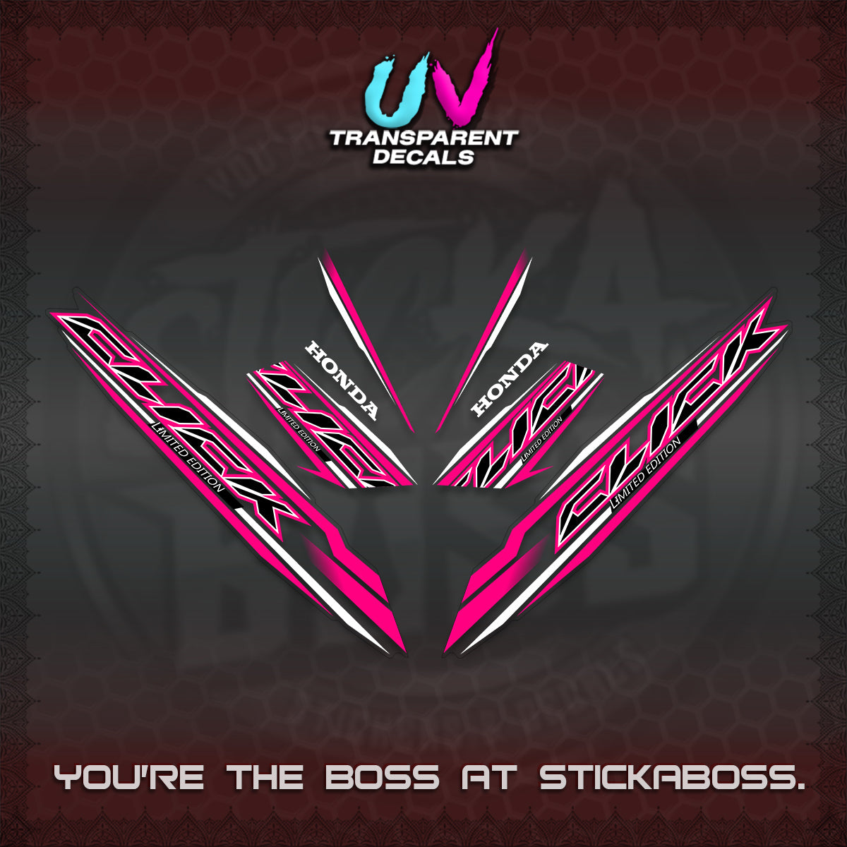 CLICK 125 V3 INDO UV TRANSPARENT DECALS (2024 SV 13-A2 STYLE) STICKER KITS By STICKABOSS
