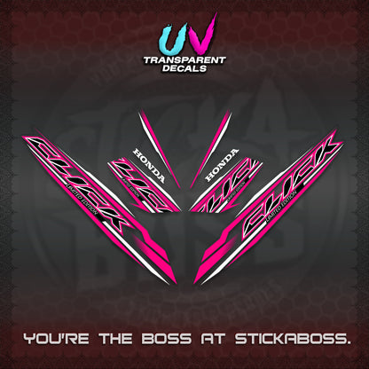 CLICK 125 V3 INDO UV TRANSPARENT DECALS (2024 SV 13-A2 STYLE) STICKER KITS By STICKABOSS