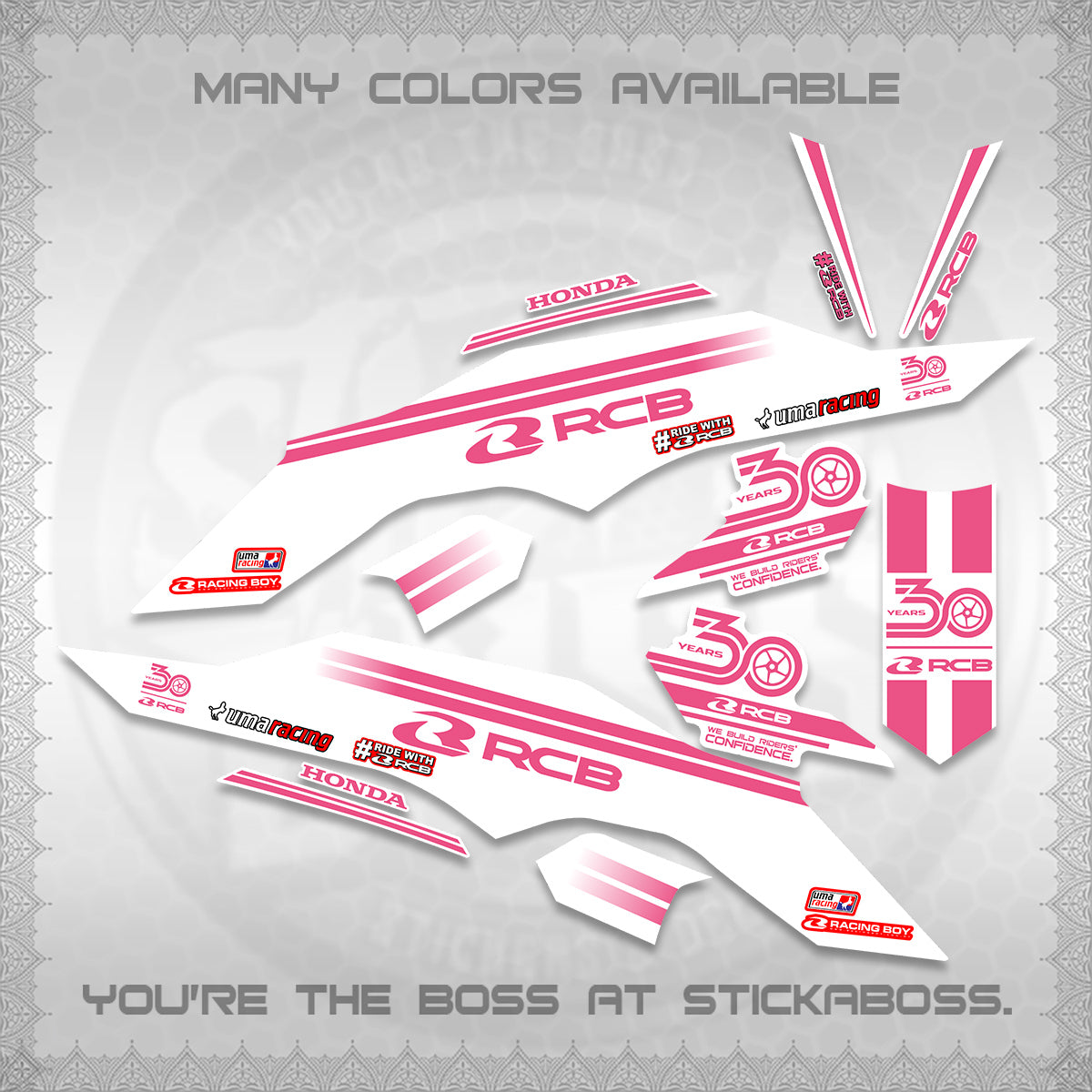 CLICK 125 V3 FOR WHITE DECALS (2026 30TH ANNIVERSARY RACING DESIGN)STICKER DECALS By STICKABOSS