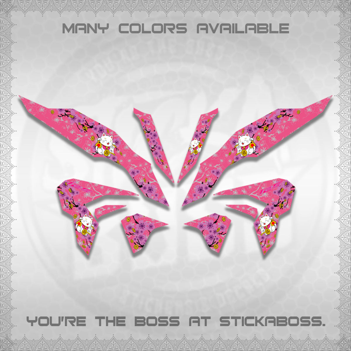 CLICK 125 V3 DECALS (LUCKY CAT SAKURA)STICKER DECALS By STICKABOSS