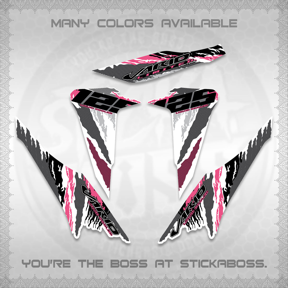 CLICK 125 V2 VARIO FOR WHITE DECALS (2022 SPLASH SPECIAL) STICKER KITS BY STICKABOSS