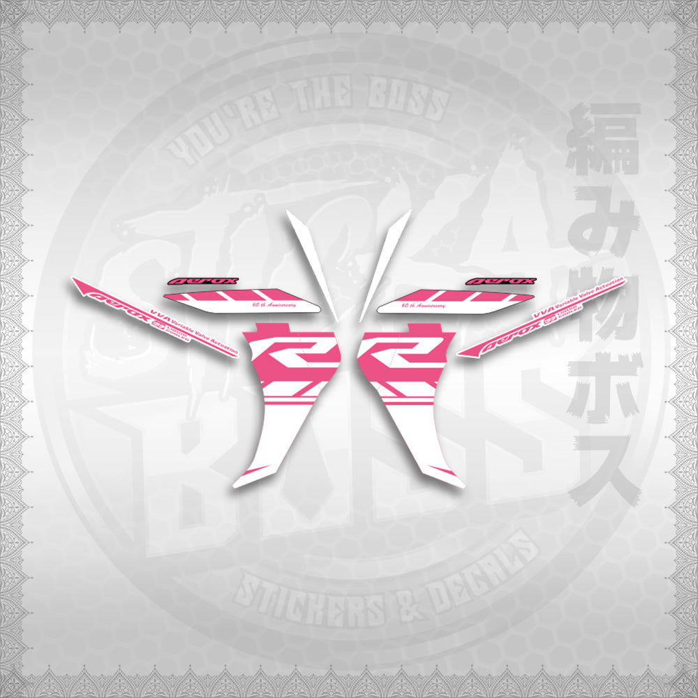 STICKER DECALS for AEROX 155 V2 THAI FOR WHITE (AV2R1IN) By STICKABOSS (SOFIE LAMINATED WATERPROOF)