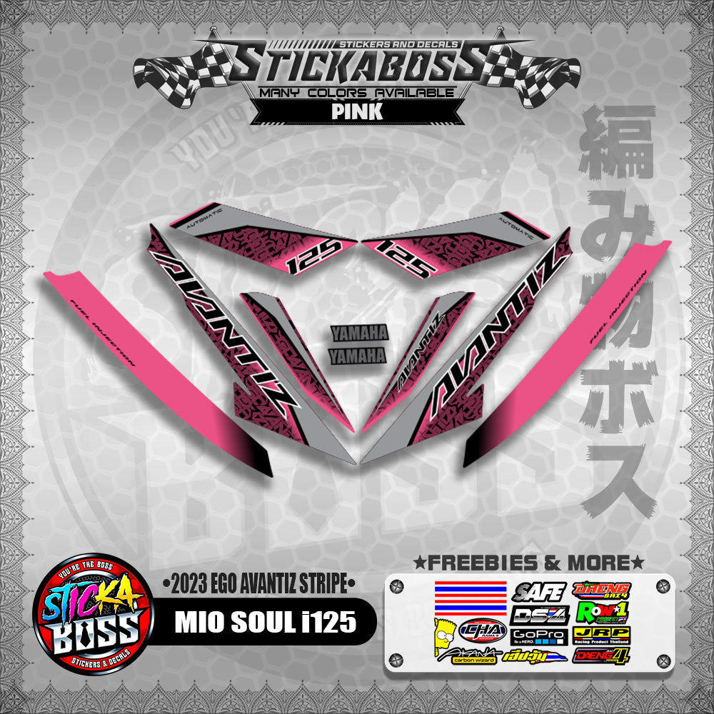 MIO SOUL I 125 STICKER DECALS ( 2023 EGO AVANTIZ STRIPE )【WITH FREEBIES】