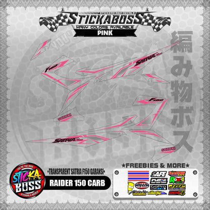 【PREMIUM UV PRINT】TRANSPARENT RAIDER 150 CARB DECALS ( SATRIA F150 GARANSI )【WITH FREEBIES】