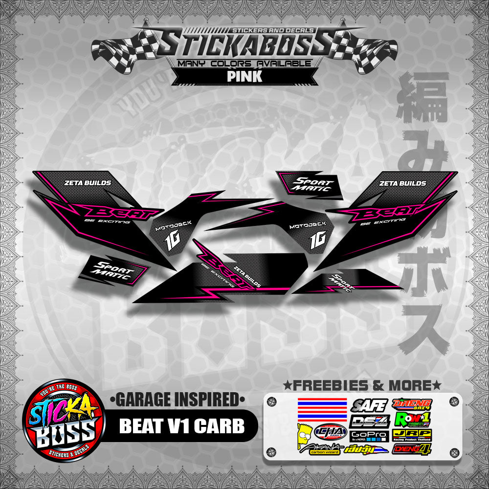 BEAT V1 CARB STICKER DECALS ( GARAGE INSPIRED )【WITH FREEBIES】