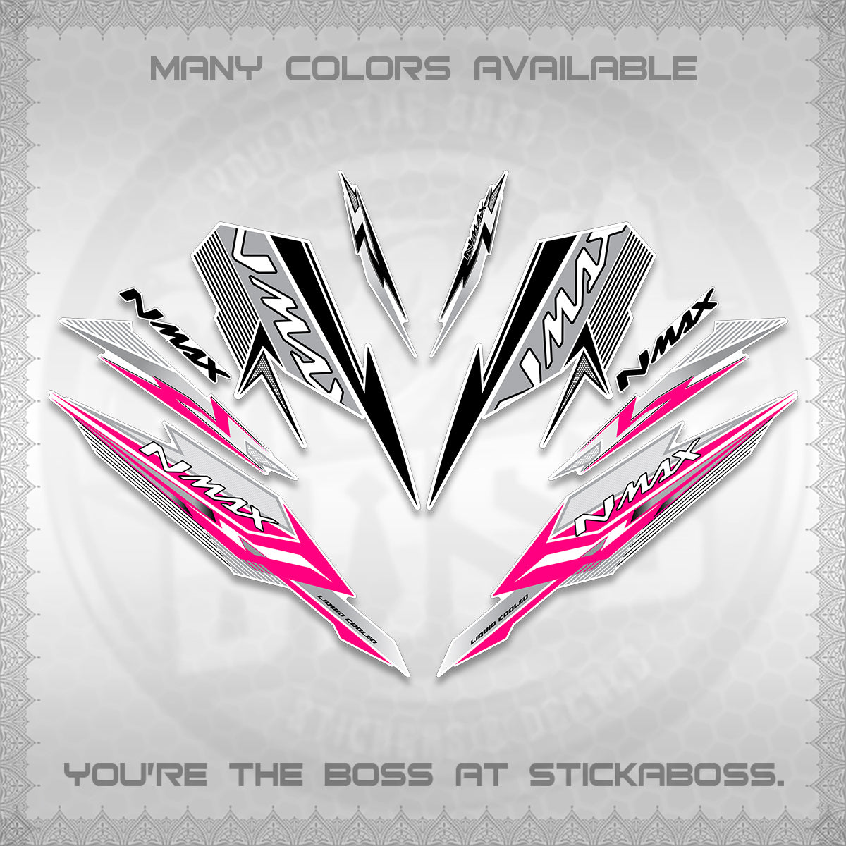 NMAX V2 FOR WHITE DECALS (2026 VARIO STYLE) STICKER DECALS By STICKABOSS