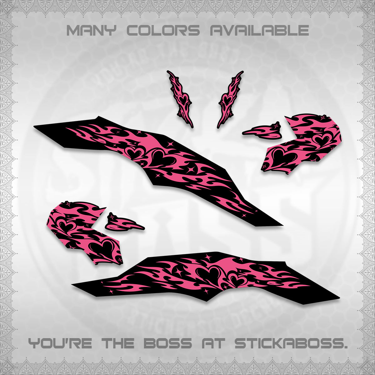 CLICK 125 V3 DECALS (2026 TRIBAL HEART DESIGN) STICKER KITS BY STICKABOSS