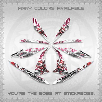AEROX 155 V1 FOR WHITE DECALS (2026 NEW RCB 2.0 DESIGN) STICKER KITS BY STICKABOSS