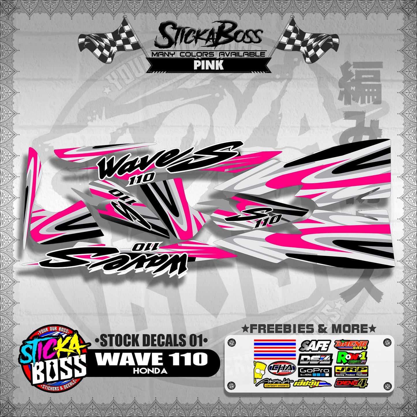 HONDA WAVE 110 ( STOCK DECALS 01 )【WITH FREEBIES】
