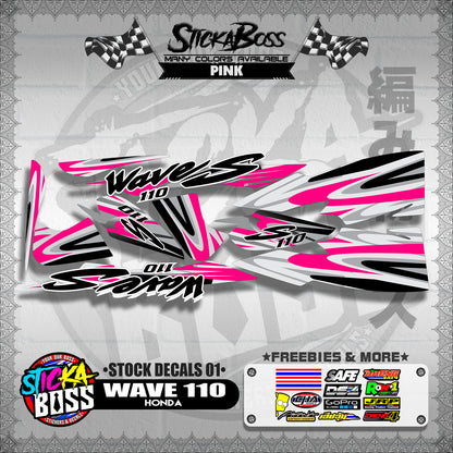 HONDA WAVE 110 ( STOCK DECALS 01 )【WITH FREEBIES】