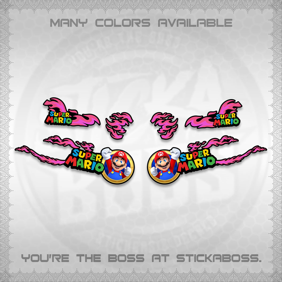 FAZZIO DECALS (FLAMES 02 SUPER-M MOTIF) STICKER KITS BY STICKABOSS