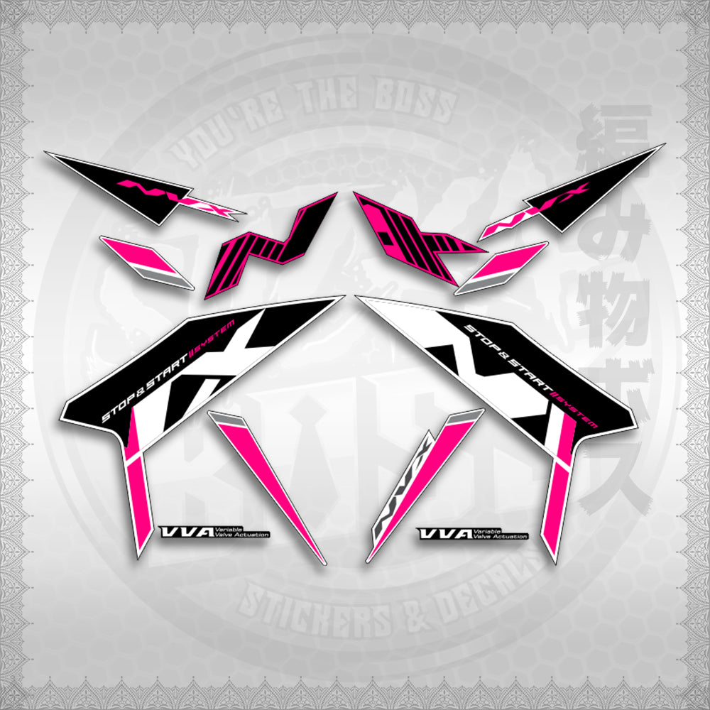 STICKER DECALS for AEROX V3 ALPHA TURBO INDO (AV3SHBOST) By STICKABOSS (SOFIE LAMINATED WATERPROOF)