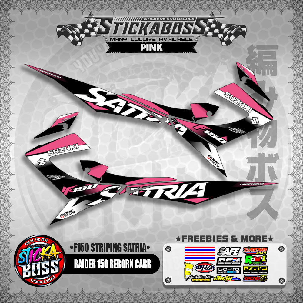 RAIDER 150 REBORN CARB STICKER DECALS ( F150 STRIPING SATRIA )【WITH FREEBIES】