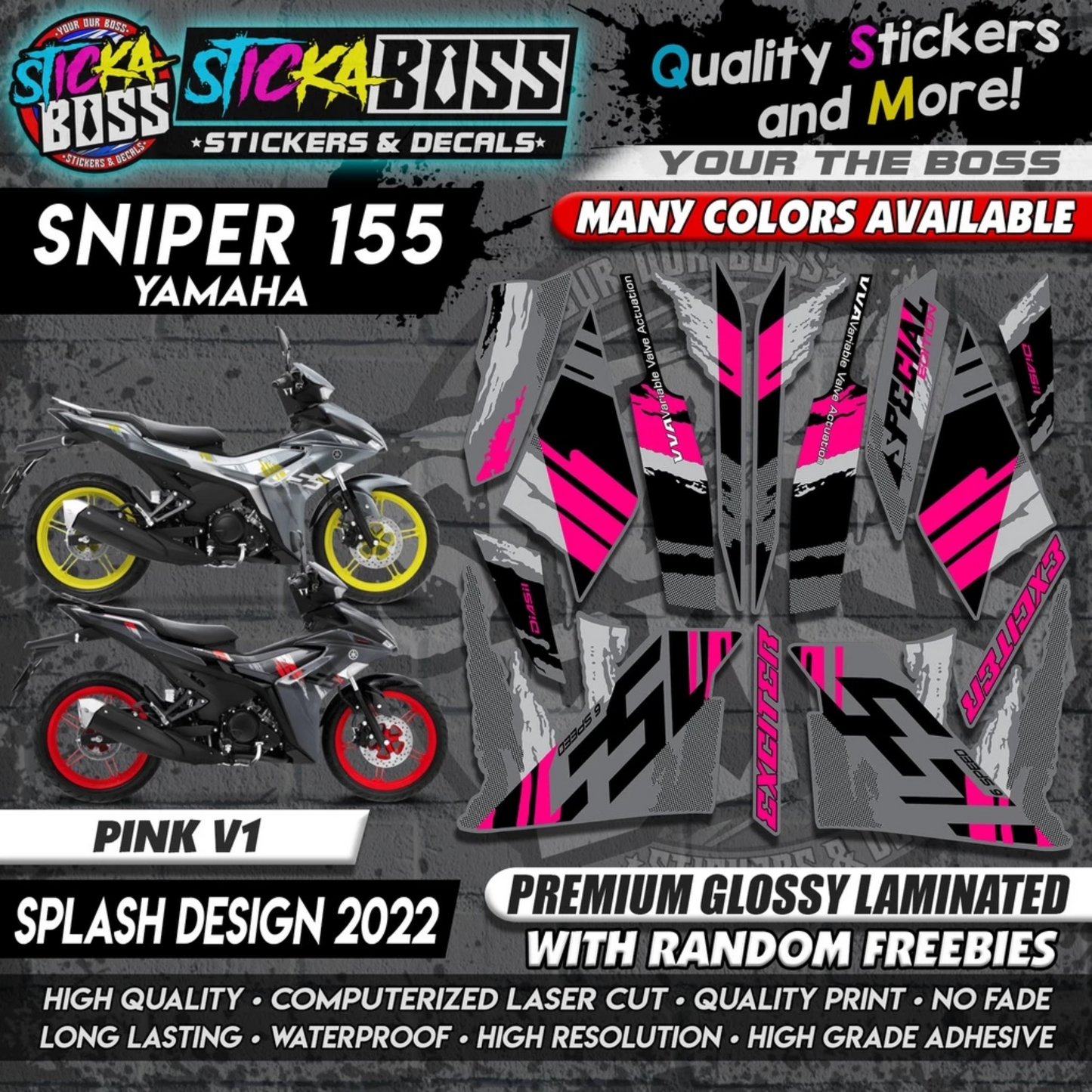 Sniper 155 NEW STOCK DECALS (SPLASH DESIGN 2022) MALAYSIAN CONCEPT【WITH FREEBIES】