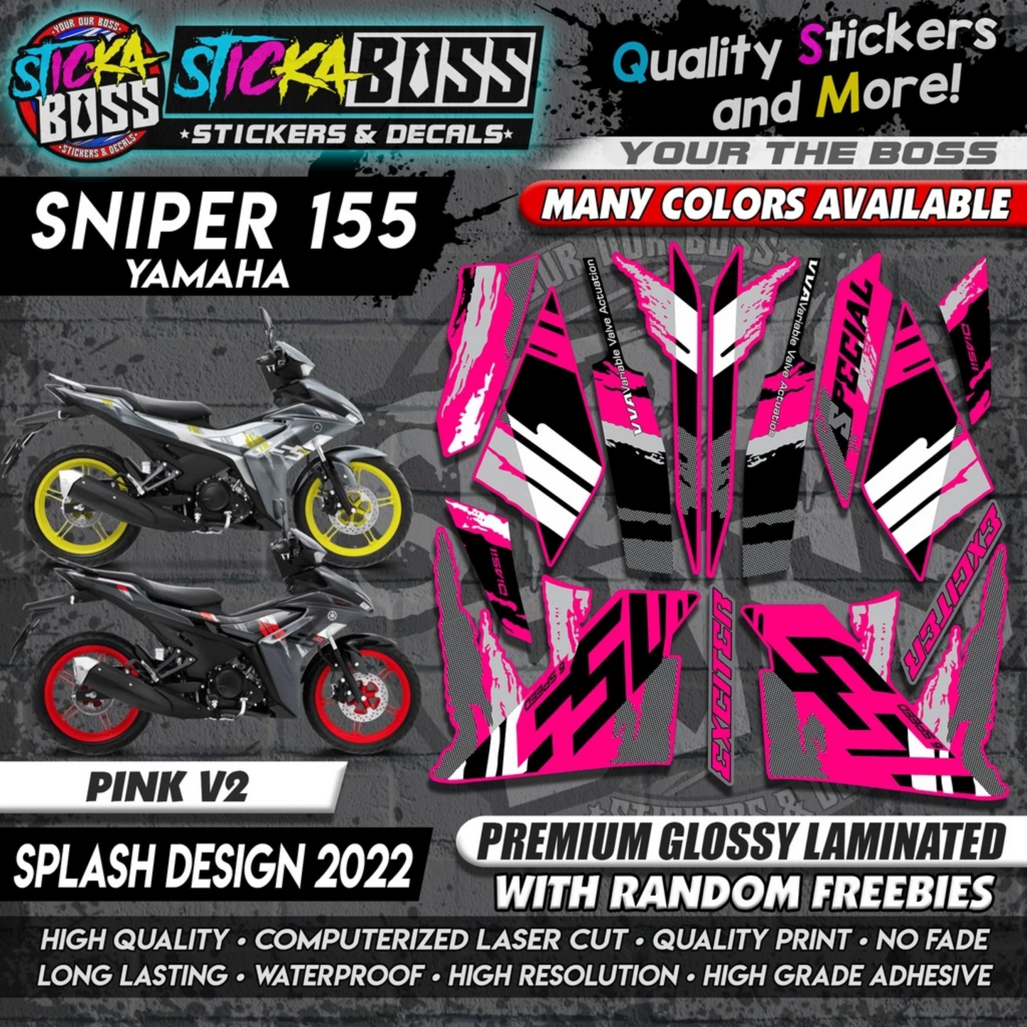 Sniper 155 NEW STOCK DECALS (SPLASH DESIGN 2022) MALAYSIAN CONCEPT【WITH FREEBIES】