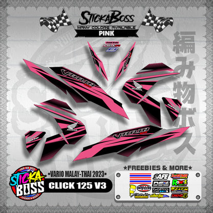 CLICK 125 V3 DECALS ( VARIO MALAY-THAI 2023 )【WITH FREEBIES】