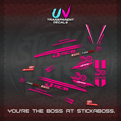 CLICK 125 V3 UV TRANSPARENT DECALS (2026 30TH ANNIVERSARY RACING DESIGN) STICKER DECALS By STICKABOSS