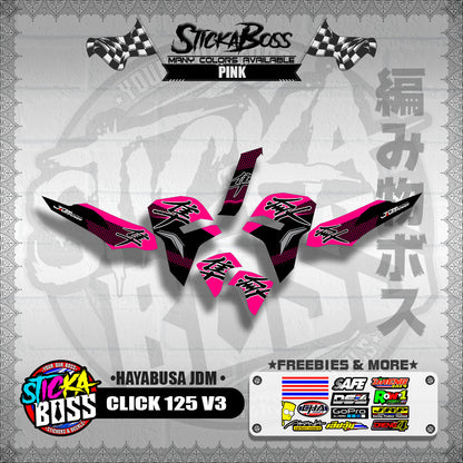 CLICK 125 V3 DECALS ( HAYABUSA JDM )【WITH FREEBIES】