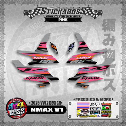 NMAX V1 MALAYSIAN STICKER DECALS ( 2025 VV12 DESIGN )【WITH FREEBIES】