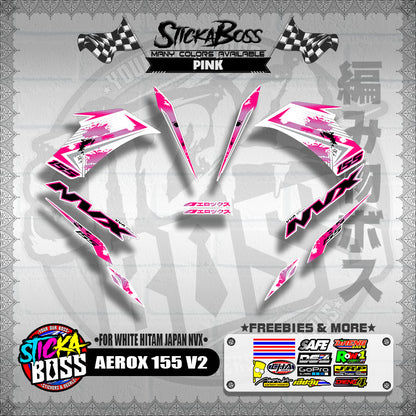 AEROX 155 V2 DECALS ( FOR WHITE HITAM JAPAN NVX 2023 )【WITH FREEBIES】