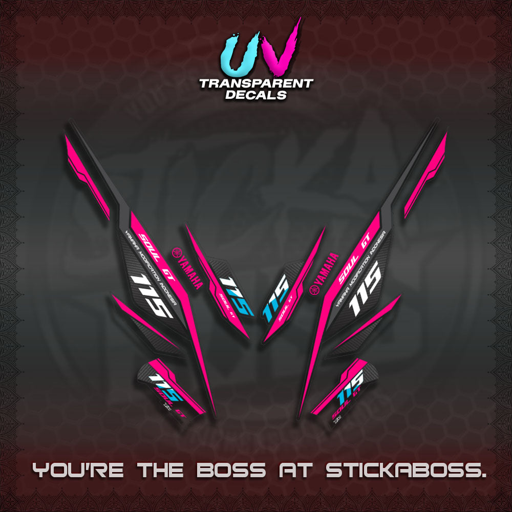 【PREMIUM UV PRINT】TRANSPARENT MIO SOUL I 115 GT INDO DECALS(0002 DESIGN)STICKER DECALS By STICKABOSS