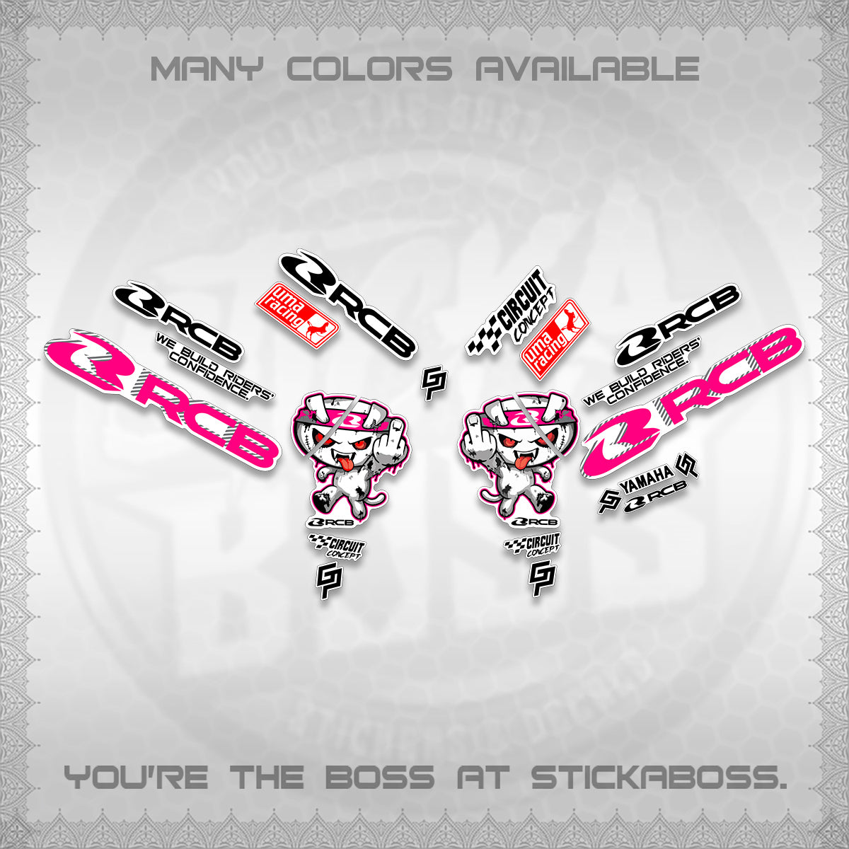 AEROX V2 FOR WHITE DECALS (2026 RACE ZOMBIE DESIGN) STICKER DECALS By STICKABOSS