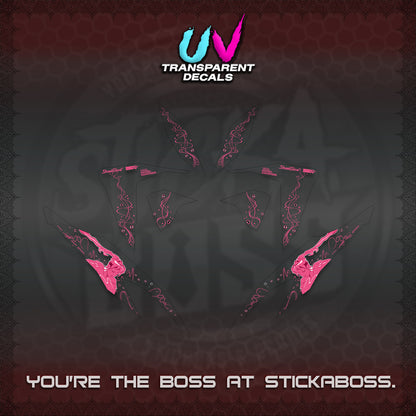 CLICK V2 UV TRANSPARENT DECALS (2026 2F2F SWIRL DESIGN) STICKER KITS BY STICKABOSS