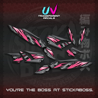 CLICK V3 INDO MALAY CONCEPT ( TRANSPARENT STRIPING NEW CUSTOM DESIGN ) STICKER DECALS By STICKABOSS