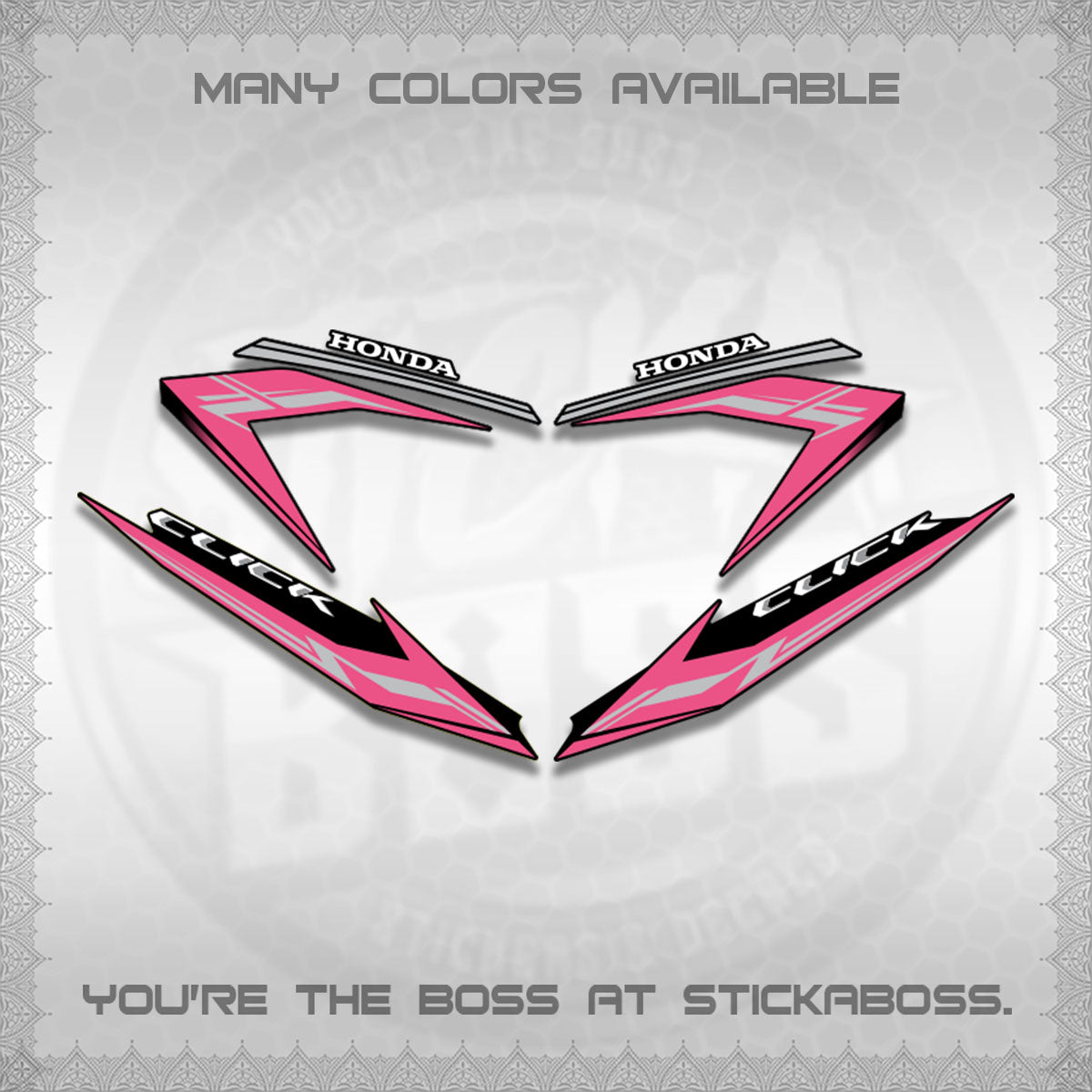 CLICK 125 V3 STOCK DECALS (NEW 2023 DESIGN)STICKER DECALS By STICKABOSS