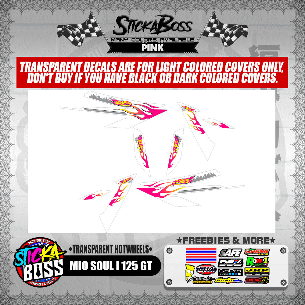 MIO SOUL I 125 GT DECALS ( TRANSPARENT HOTWHEELS )【WITH FREEBIES】