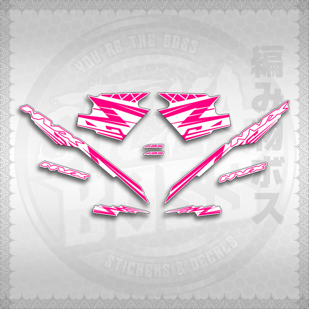 STICKER DECALS for AEROX V3 ALPHA TURBO INDO FOR WHITE (AV314ARV9SE) By STICKABOSS (SOFIE LAMINATED WATERPROOF)