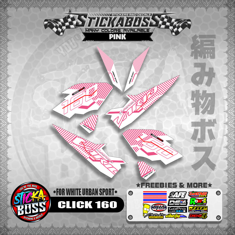 CLICK 160 STICKER DECALS ( FOR WHITE URBAN SPORT )【WITH FREEBIES】