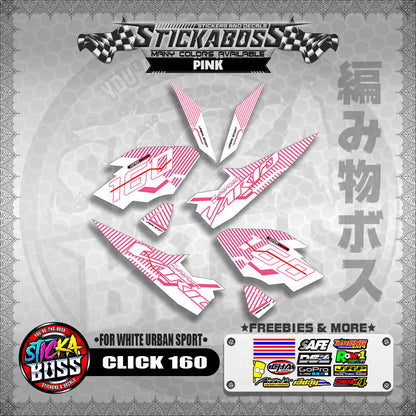 CLICK 160 STICKER DECALS ( FOR WHITE URBAN SPORT )【WITH FREEBIES】