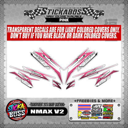 NMAX V2 INDO STICKER DECALS ( TRANSPARENT 2025 SHARP LIGHTNING )【WITH FREEBIES】