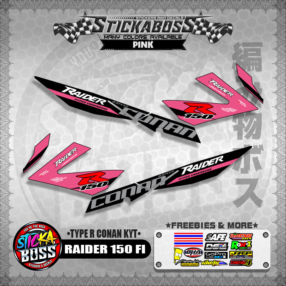 RAIDER 150 FI DECALS ( TYPE R CONAN KYT ) 【WITH FREEBIES】