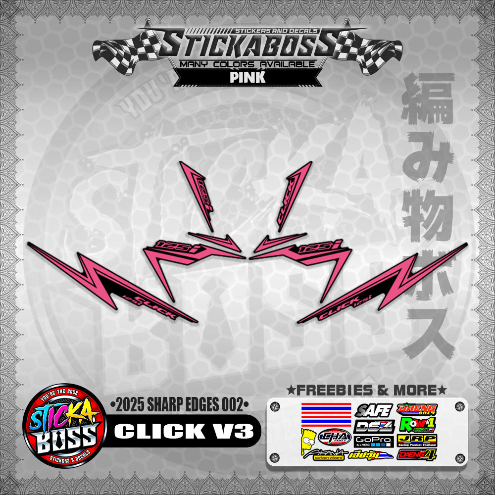 CLICK V3 INDO STICKER DECALS ( 2025 SHARP EDGES 002 )【WITH FREEBIES】