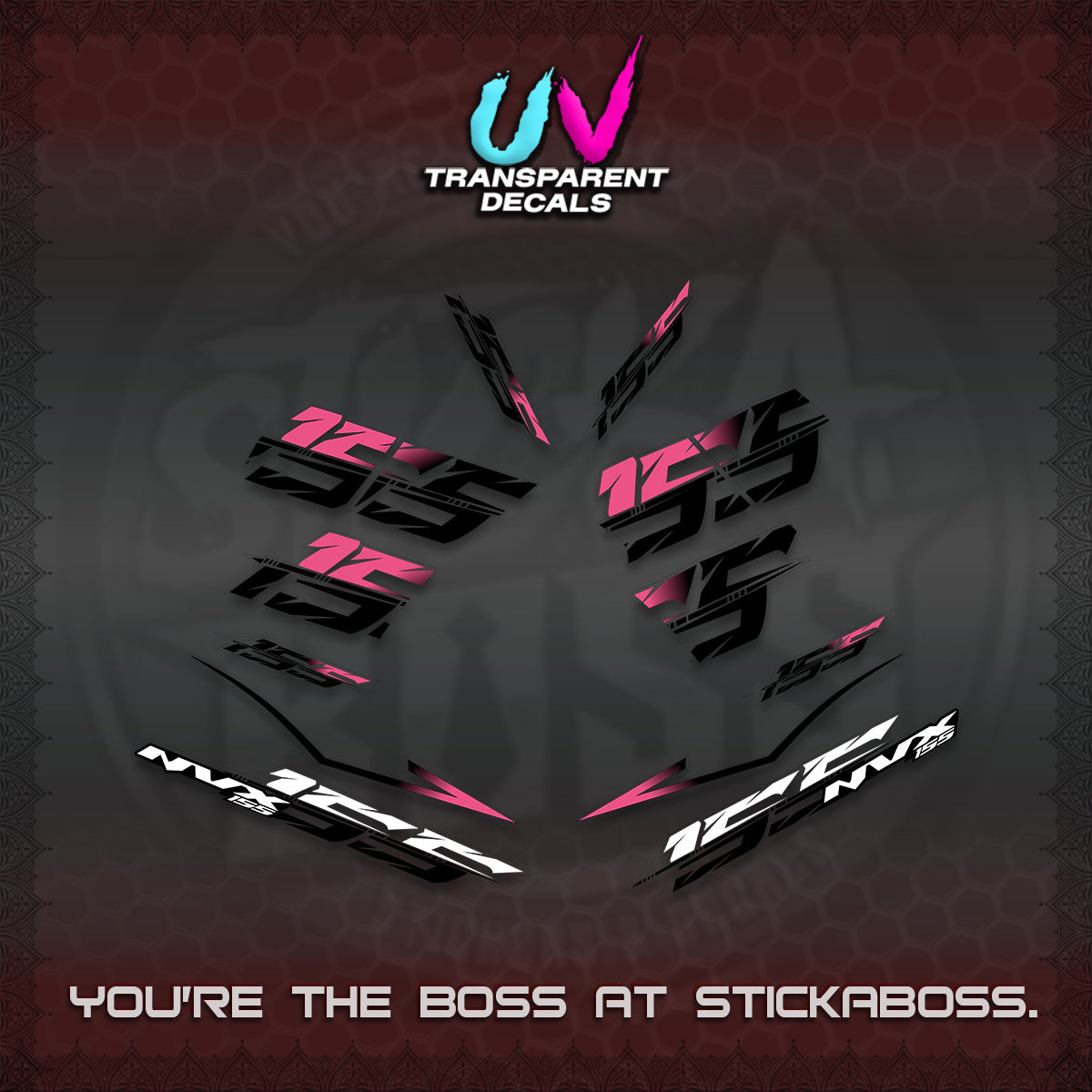 AEROX 155 V2 UV TRANSPARENT DECALS (2026 NVX VIETNAM) STICKER KITS BY STICKABOSS