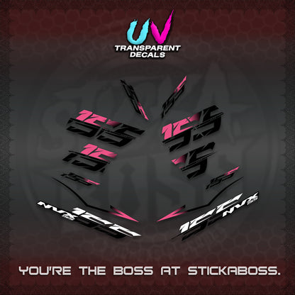AEROX 155 V2 UV TRANSPARENT DECALS (2026 NVX VIETNAM) STICKER KITS BY STICKABOSS