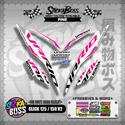 CLICK 125 / 150 V2 DECALS ( FOR WHITE VARIO FACELIFT )【WITH FREEBIES】