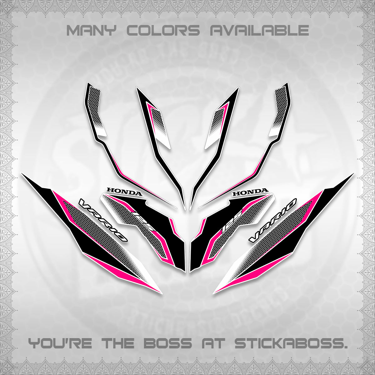 CLICK 125 V3 VARIO DECALS (2026 INDO HONEYCOMB DESIGN) STICKER DECALS By STICKABOSS (Copy)