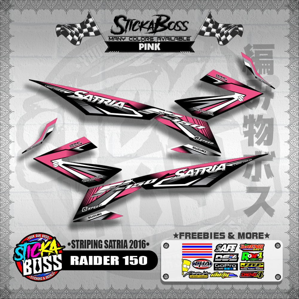 RAIDER 150 DECALS ( STRIPING SATRIA 2016 ) [ PREMIUM GLOSSY LAMINATED ]【WITH FREEBIES】