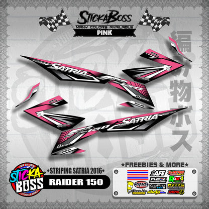 RAIDER 150 DECALS ( STRIPING SATRIA 2016 ) [ PREMIUM GLOSSY LAMINATED ]【WITH FREEBIES】