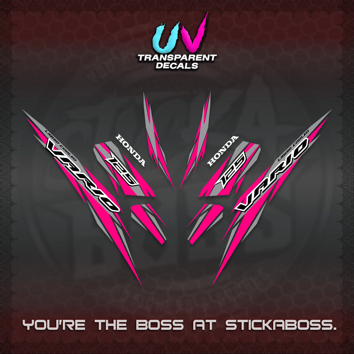 CLICK 125 V3 INDO UV TRANSPARENT DECALS (2024 SV 22-A1 STYLE) STICKER KITS By STICKABOSS