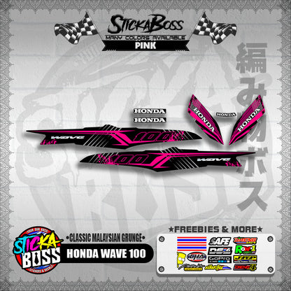 HONDA WAVE 100 DECALS ( CLASSIC MALAYSIAN GRUNGE )【WITH FREEBIES】