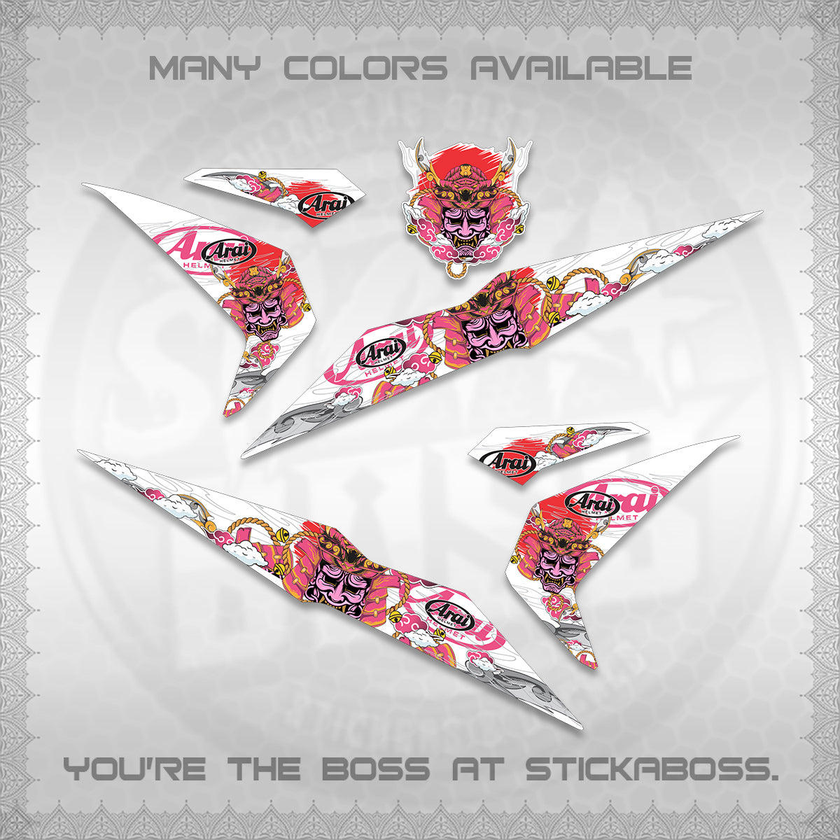 BEAT FI V2 INDO FOR WHITE DECALS (2026 NEW SAMURAI MOTIF) STICKER KITS BY STICKABOSS