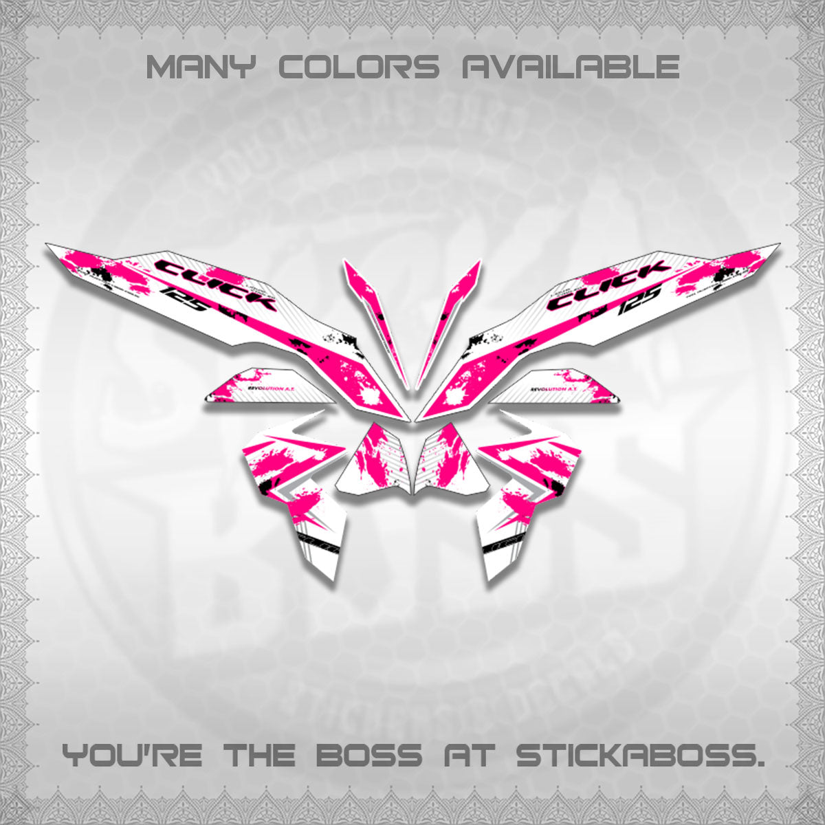 CLICK V3 MALAY FOR WHITE DECALS (HITAM STRIPING 03 MOTIF)STICKER DECALS By STICKABOSS