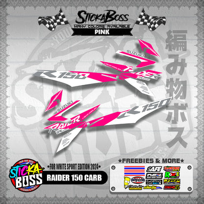 RAIDER 150 CARB DECALS ( FOR WHITE SPORT EDITION 2024 )【WITH FREEBIES】