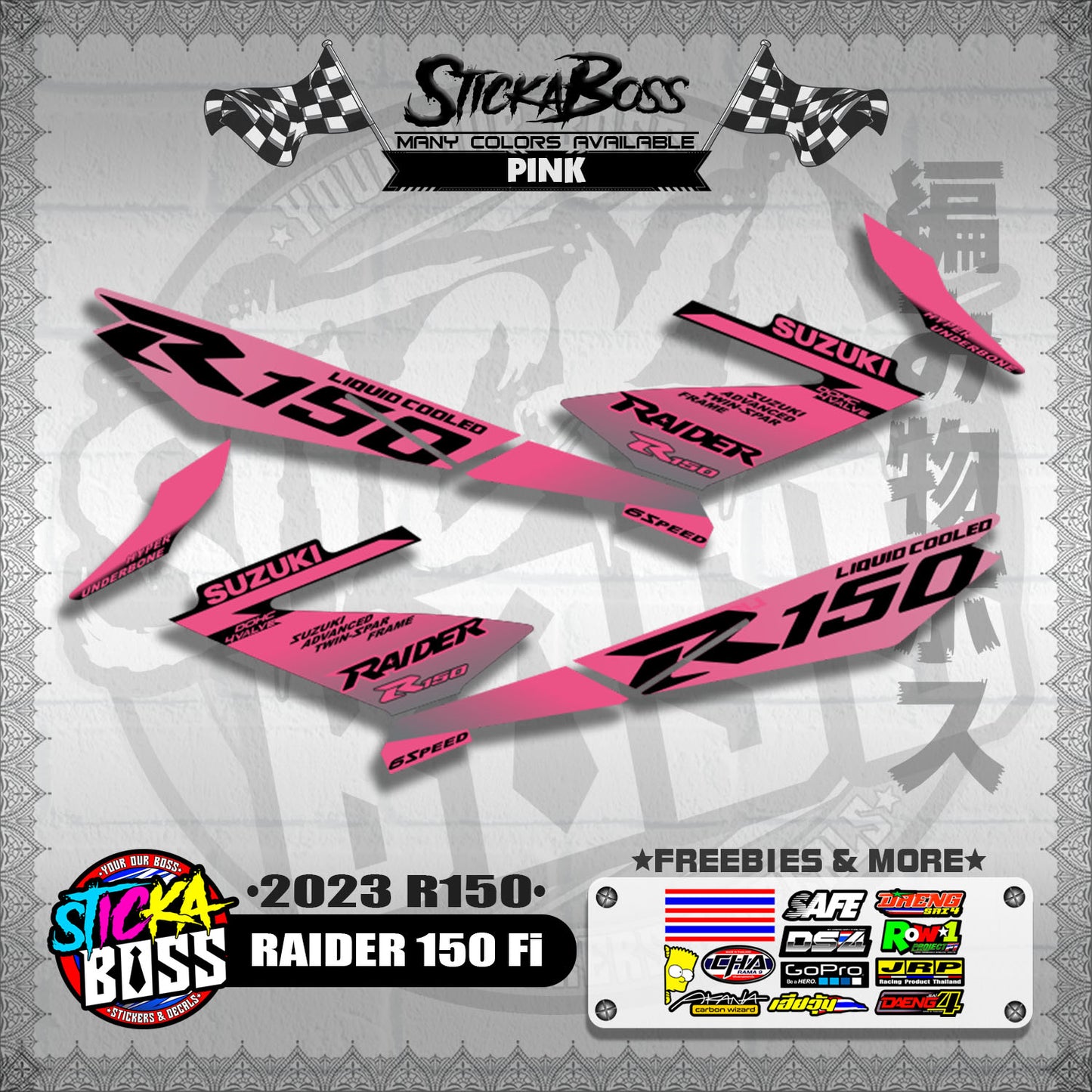 RAIDER 150 Fi DECALS ( 2023 R150 )【WITH FREEBIES】