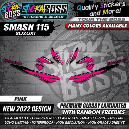 Suzuki Smash 115 Stock Decals (NEW 2022 DESIGN)【WITH FREEBIES】