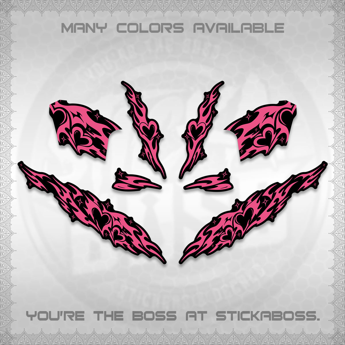 CLICK 125 V2 DECALS (2026 STRIPING HEART DESIGN) STICKER KITS BY STICKABOSS